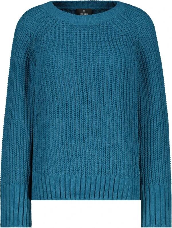 Monari Zachte Chenille Pullover met Elegant Design Blauw Dames