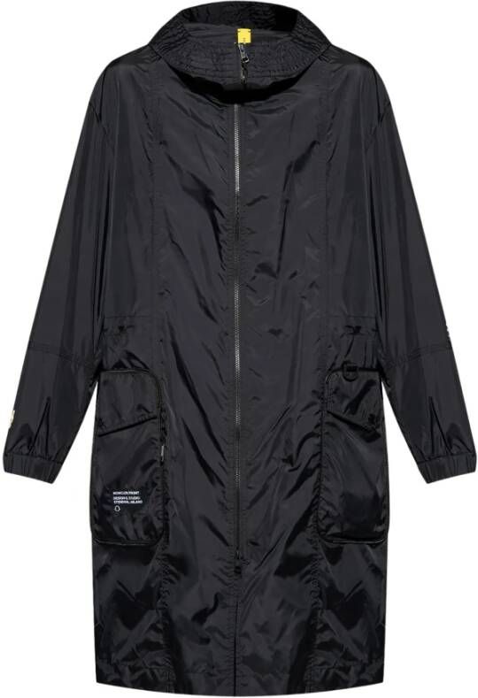 Moncler Zwarte Opvouwbare Hood Regenjas voor Heren Black Heren