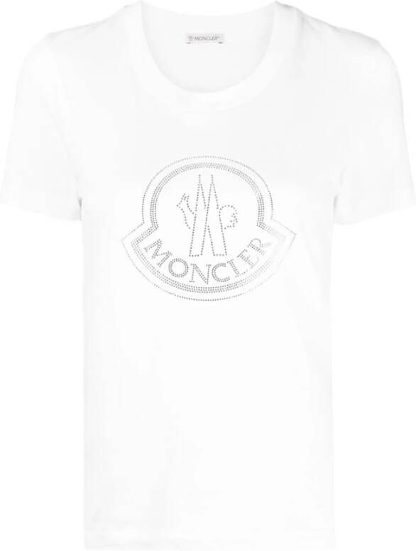 Moncler Stijlvolle Dames T-shirt met Hak en Zoolhoogte Wit Dames