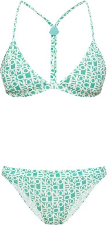 Moncler Bikini met logo-print Green Dames
