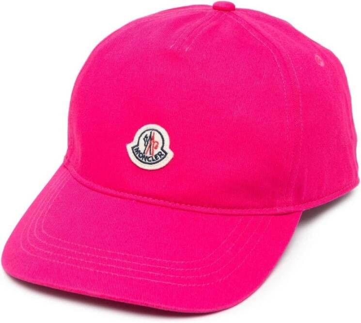 Moncler Roze katoenen pet met logo patch Pink Dames