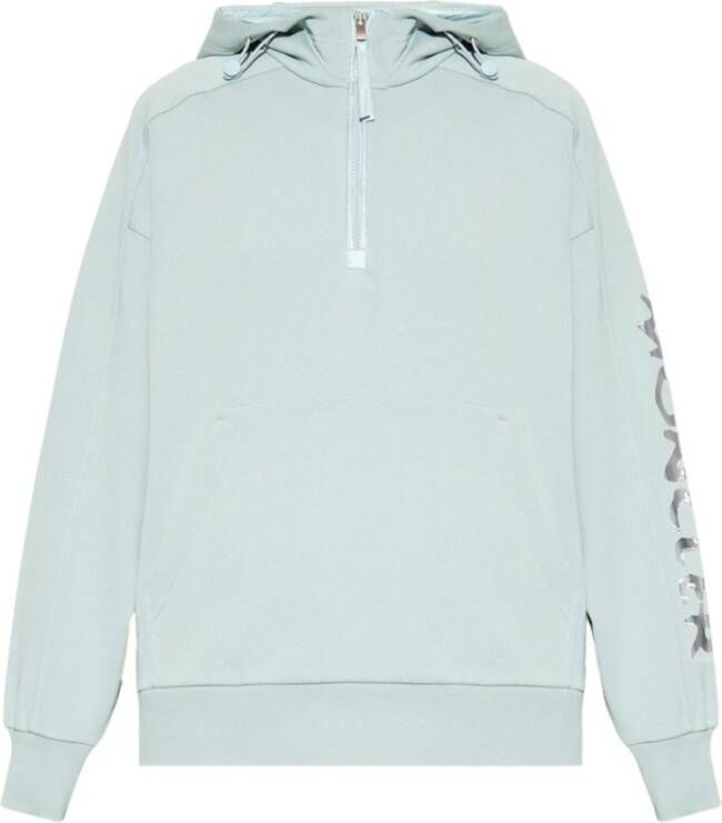 Moncler Reflecterende Logo Hoodie Aqua Groen Green Dames