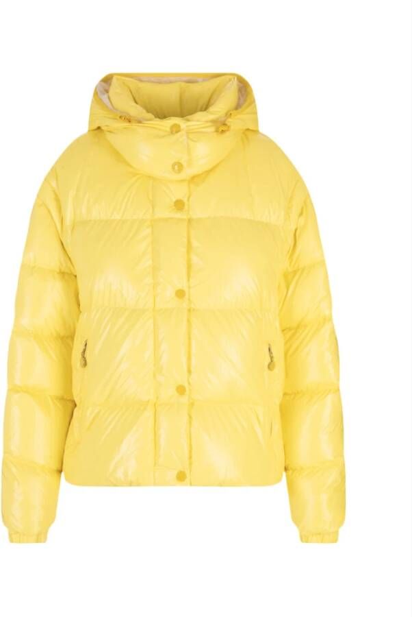 Moncler Coats Yellow Geel Dames