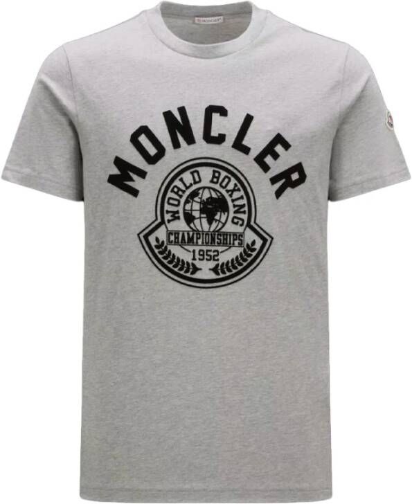 Moncler College geïnspireerd crew neck T-shirt Grijs Heren