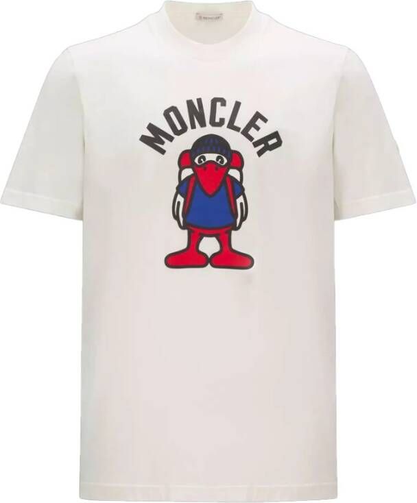 Moncler Crew Neck T-Shirt met Logo White Heren