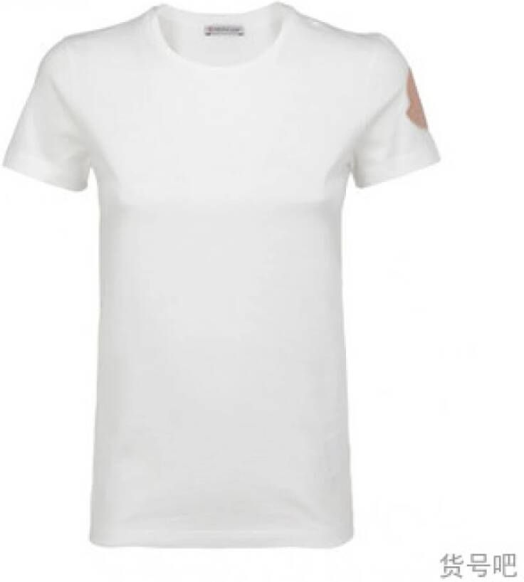 Moncler F10938C71600V8102 T-shirt Stijlvol Ontwerp White Dames