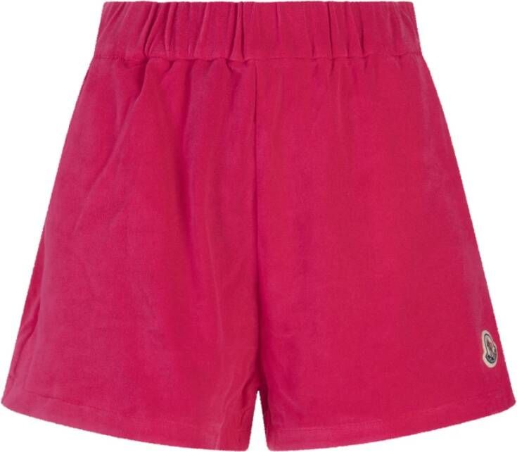 Moncler Fuchsia Terry Shorts voor vrouwen Roze Dames