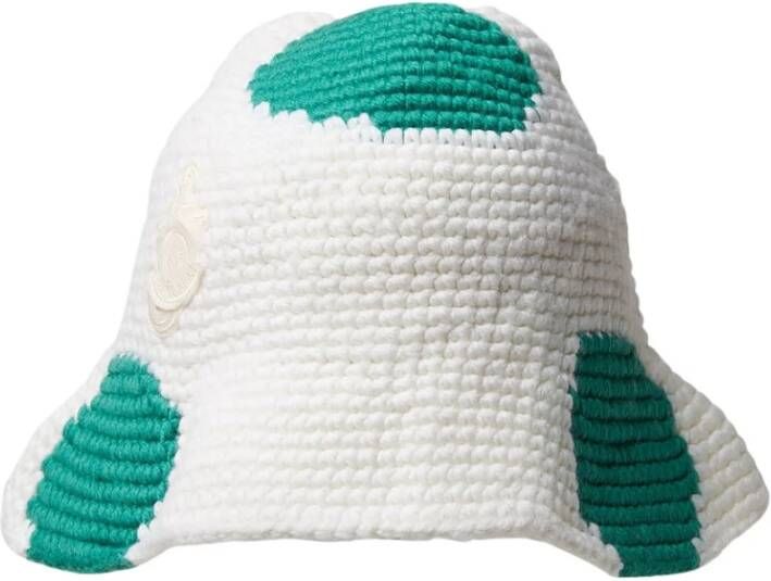 Moncler Gebreide Bucket Hoed met Vlekken White Unisex