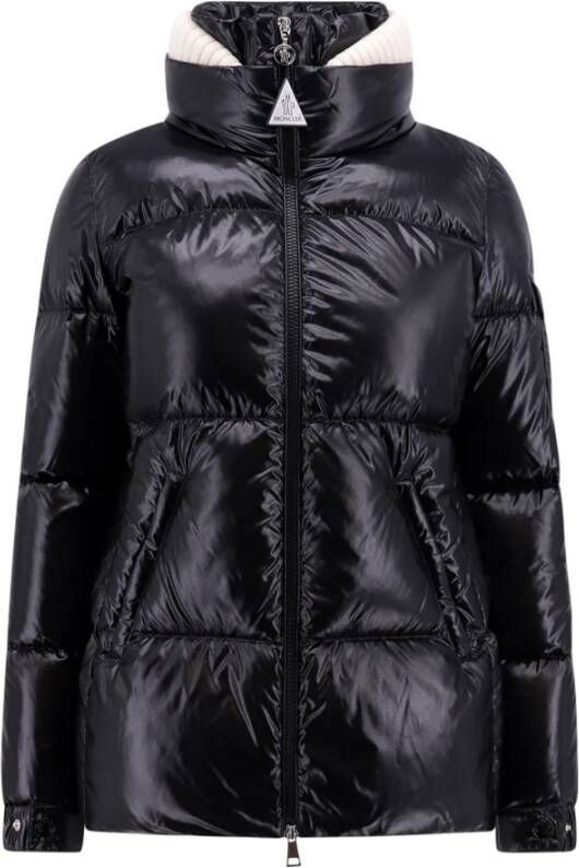 Moncler Gewatteerde nylon jas met afneembare wollen voering Zwart Dames