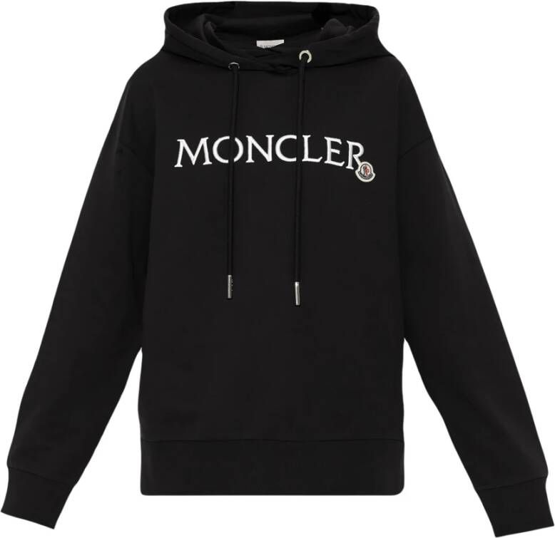 Moncler Hoodie met logo patch Zwart Dames