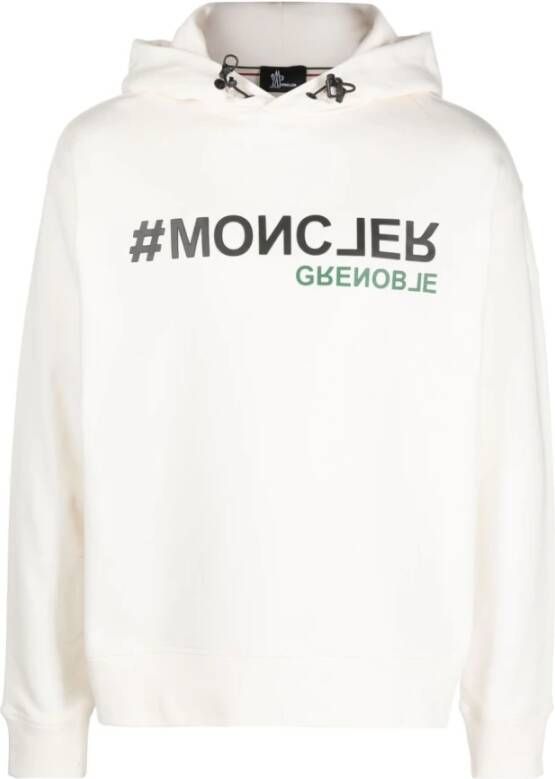 Moncler Hoodie met logo print White Heren