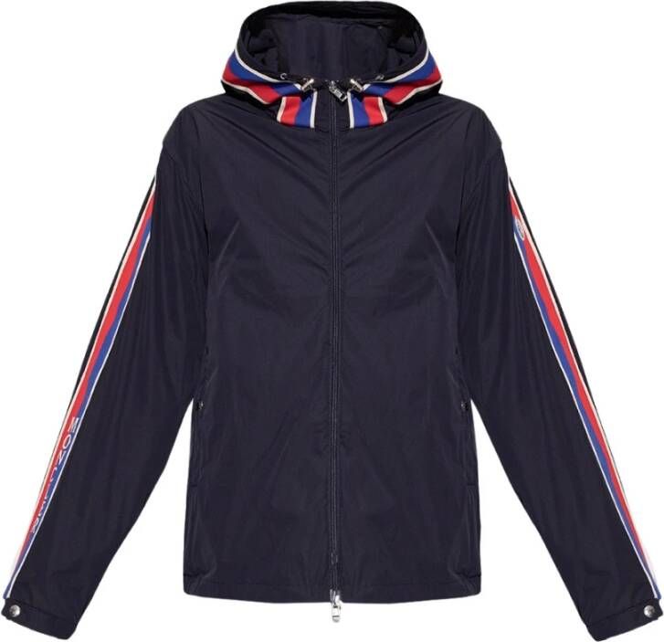 Moncler Jas met logo Blauw Heren