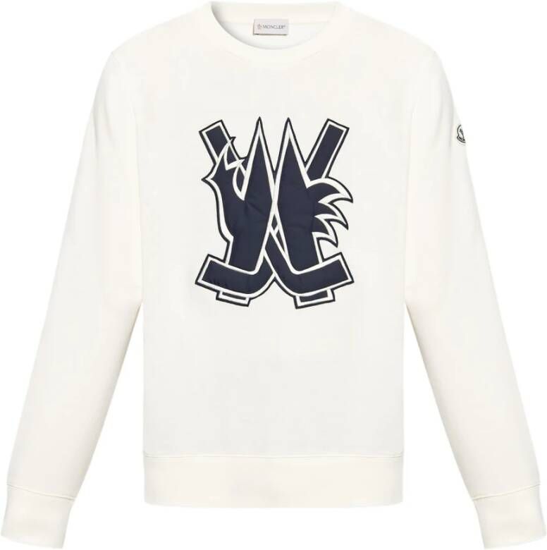 Moncler Katoenen sweatshirt met logo Beige Heren