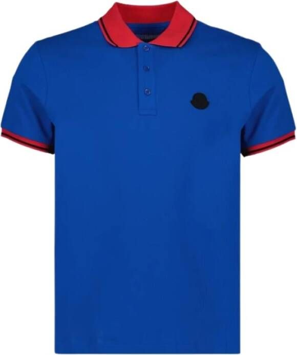 Moncler Klassieke Polo Shirt Blauw Heren