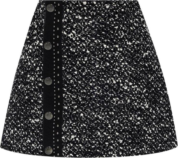 Moncler Korte rok met drukknopen en decoratieve applicatie Zwart Dames