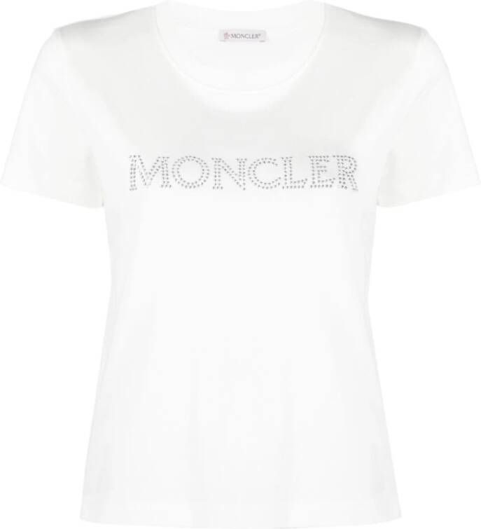 Moncler Logo-versierd katoenen T-shirt White Dames