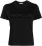 Moncler Logo-versierd zwart katoenen T-shirt Zwart Dames - Thumbnail 1