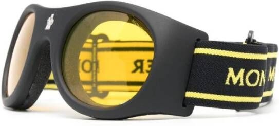 Moncler Stijlvolle zonnebril met sneeuwmasker ontwerp Yellow Unisex