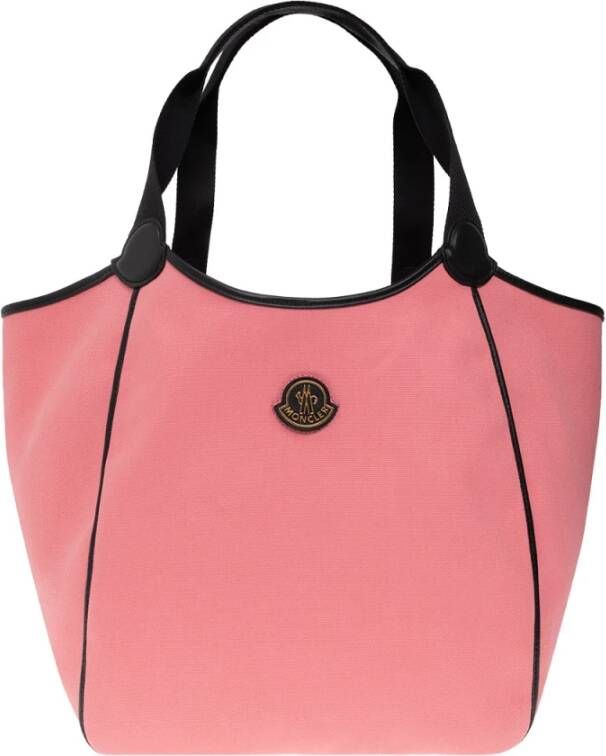 Moncler Roze Logo-Patch Tote Bag Pink Dames