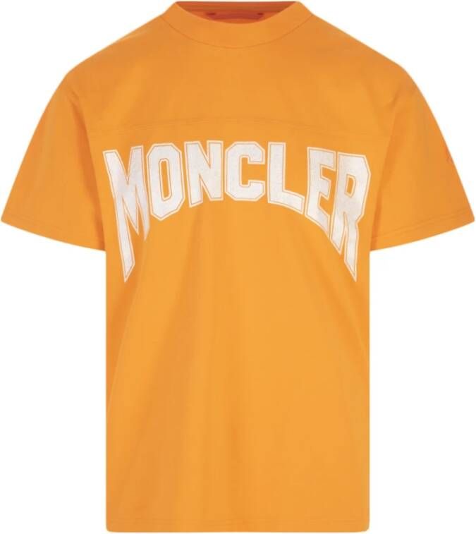 Moncler Oranje Vintage Print T-Shirt voor Heren Oranje Heren