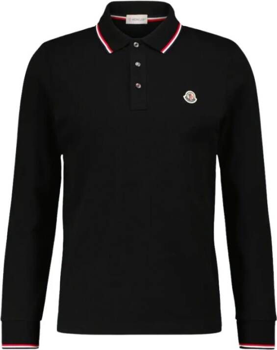 Moncler Polo shirt met lange mouwen Zwart Heren