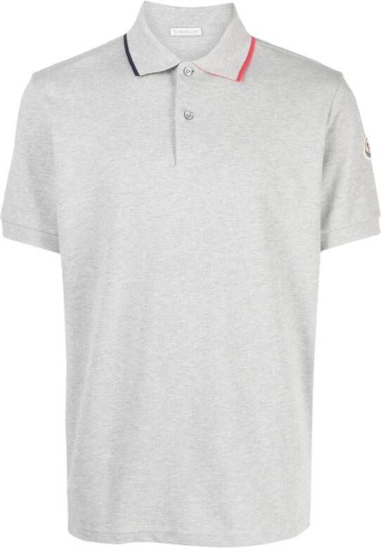Moncler Polo Shirt met Logo Patch Grijs Heren