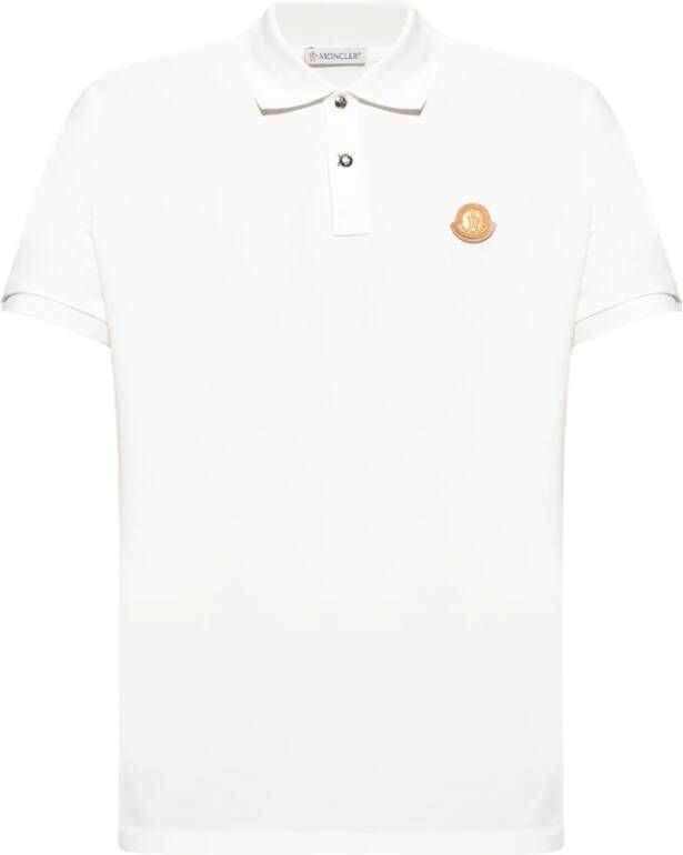 Moncler Polo shirt met logo Wit Heren
