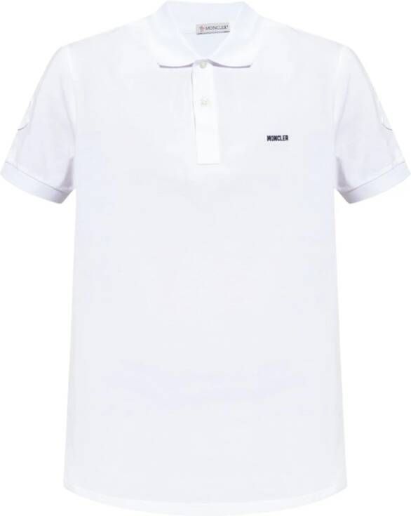 Moncler Poloshirt met logo Wit Heren