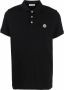 Moncler Logo Patch Polo Classic Zwart Katoen Black Heren - Thumbnail 1