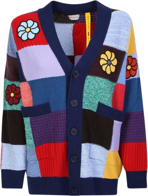 Moncler Prachtige Zwarte Cardigan met Speels Design Meerkleurig Dames