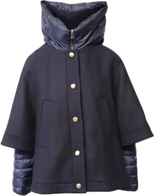 Moncler Pre-owned Wool outerwear Blauw Dames
