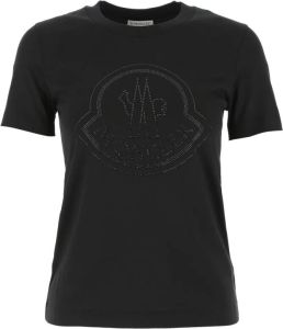 Moncler Pure Cotton T-Shirt Zwart Dames