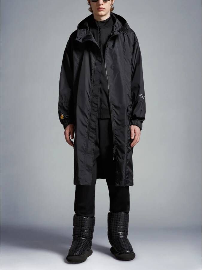 Moncler Zwarte Opvouwbare Hood Regenjas voor Heren Zwart Heren
