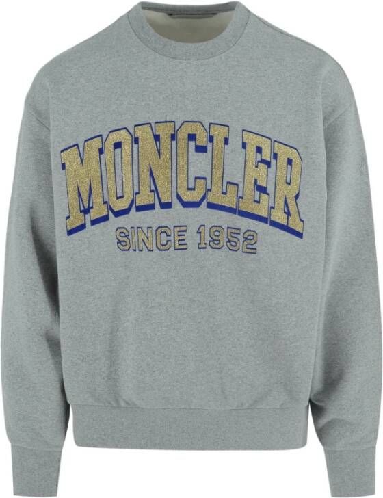 Moncler Grijze Katoenen Sweatshirt met Logo Detail Gray Heren