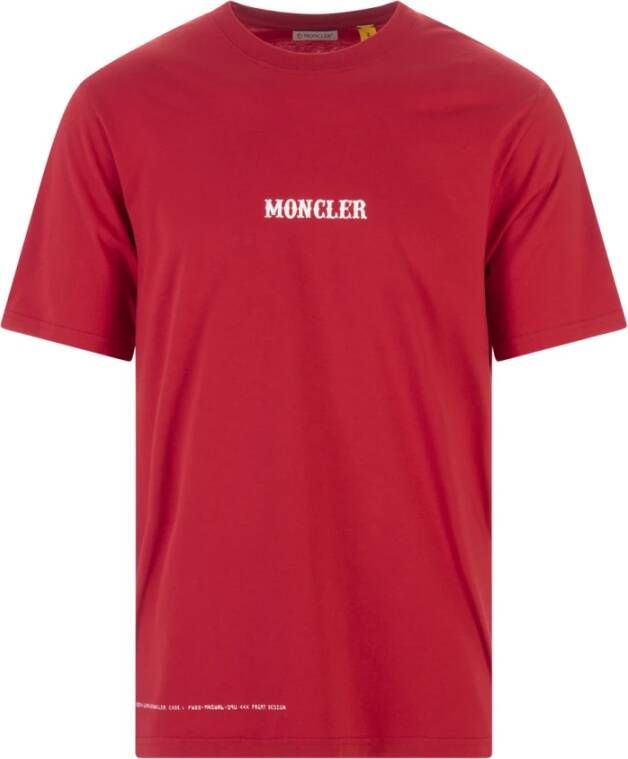 Moncler Rode Crewneck T-shirt van 7 Frgmt Hiroshi Fujiwara Rood Heren