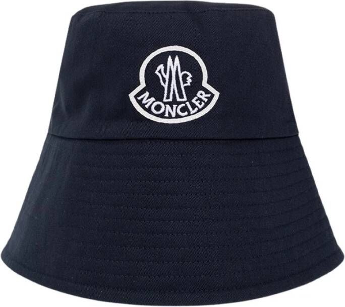 Moncler Stijlvolle Logo Bucket Hat Blauw Dames