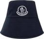 Moncler Stijlvolle Logo Bucket Hat Blauw Dames - Thumbnail 1