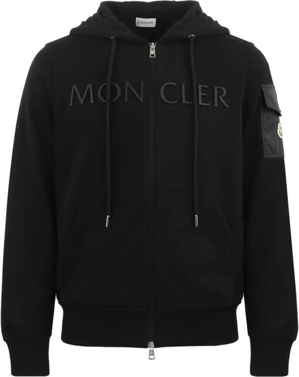 Moncler Stijlvolle Sweatshirt met Ritssluiting voor Heren Zwart Heren