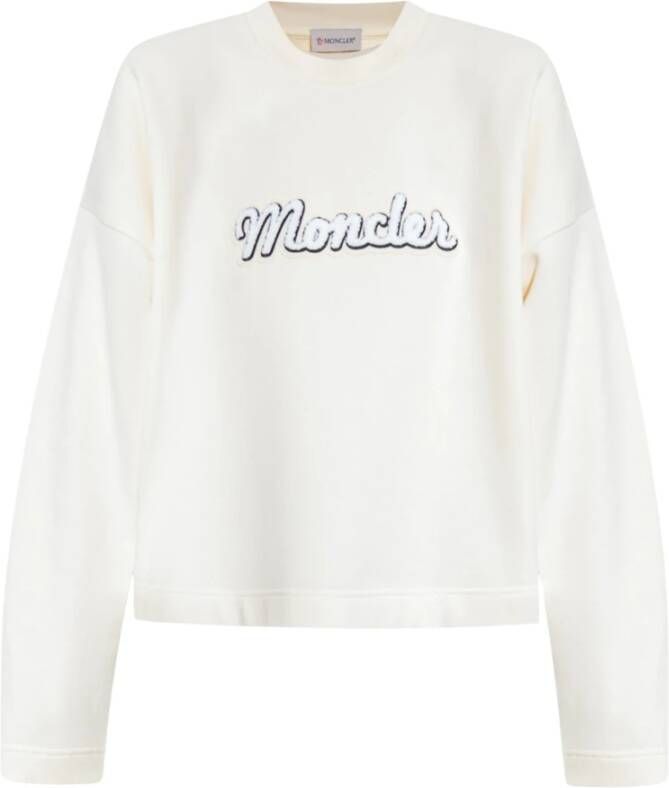 Moncler Sweatshirt met logo Beige Dames