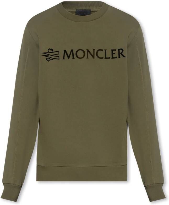 Moncler Sweatshirt met logo Groen Heren