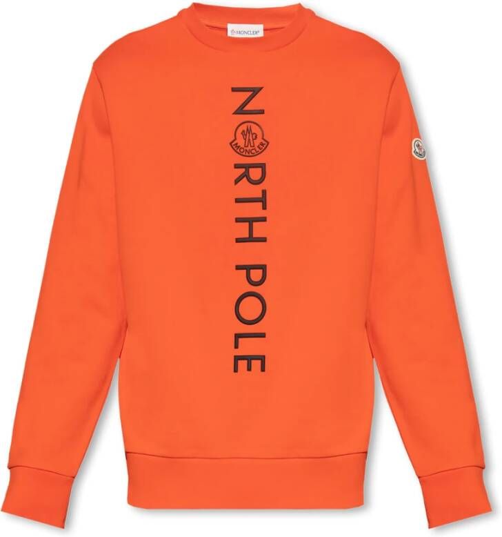 Moncler Sweatshirt met logo Oranje Heren