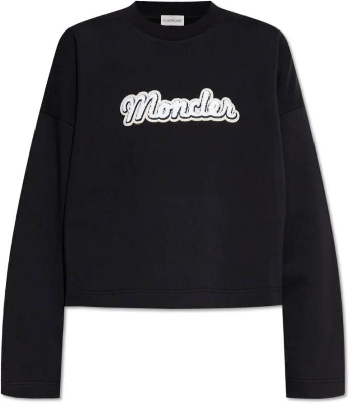 Moncler Sweatshirt met logo Zwart Dames
