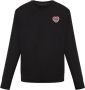 Moncler Hart Logo-Patch Katoenen Sweatshirt Zwart Black Heren - Thumbnail 1