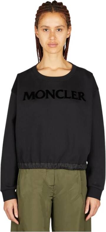 Moncler Sweatshirt met reliëf logo Zwart Dames