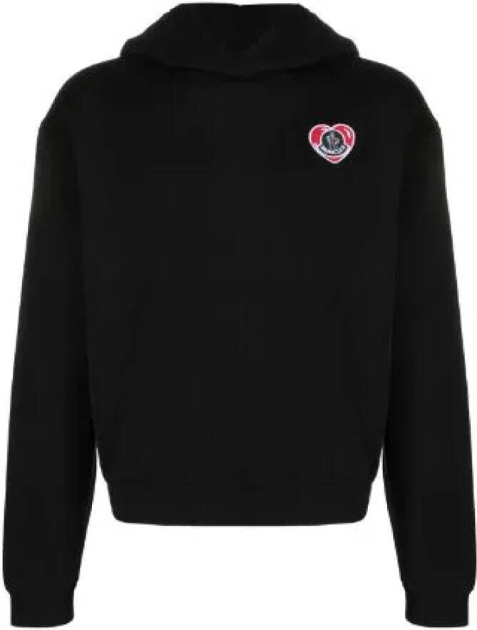 Moncler Logo Applique Hoodie Zwart Heren