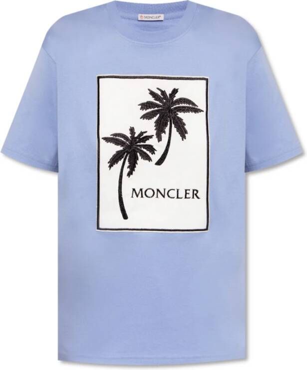 Moncler T-shirt Blauw Dames