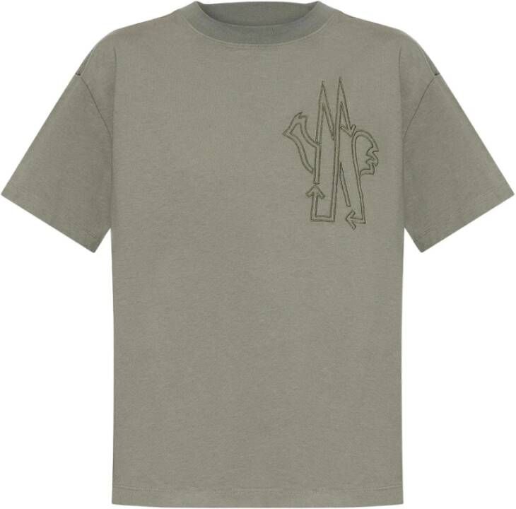 Moncler T-shirt met logo Groen Dames
