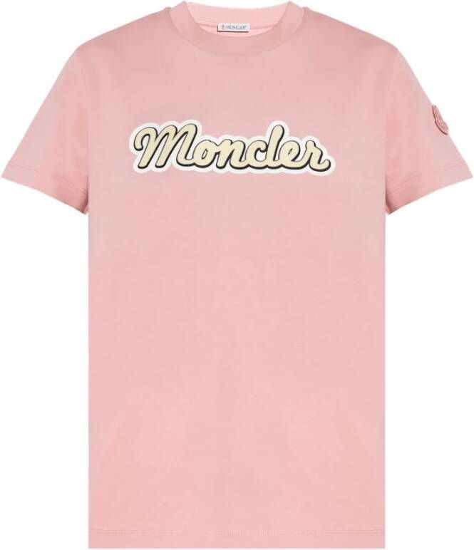 Moncler T-shirt met logo Roze Dames