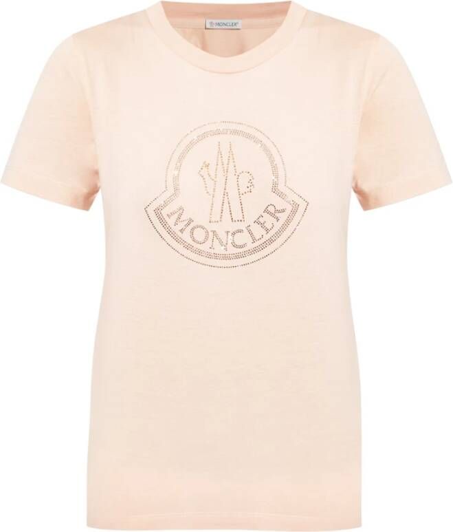 Moncler T-shirt met logo Roze Dames