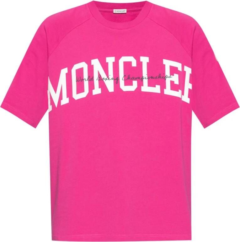 Moncler T-shirt met logo Roze Heren